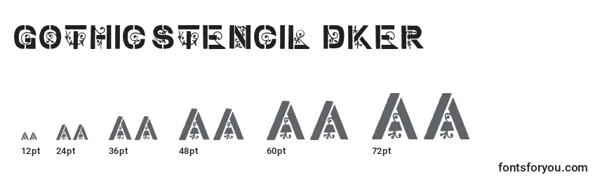 Размеры шрифта Gothic Stencil   Dker
