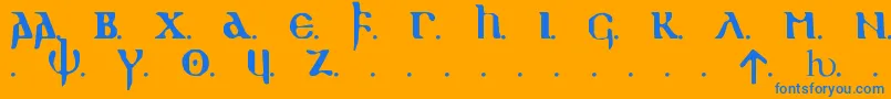 GOTHIC1 Font – Blue Fonts on Orange Background