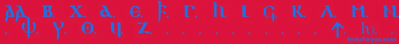 GOTHIC1 Font – Blue Fonts on Red Background