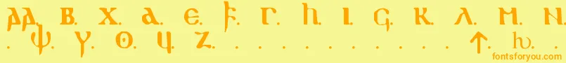GOTHIC1 Font – Orange Fonts on Yellow Background