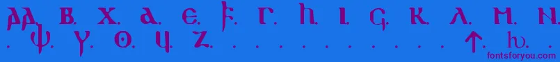 GOTHIC1 Font – Purple Fonts on Blue Background
