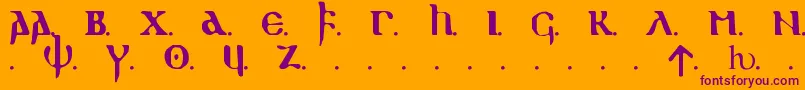 GOTHIC1 Font – Purple Fonts on Orange Background