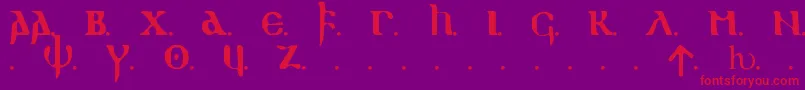 GOTHIC1-Schriftart – Rote Schriften auf violettem Hintergrund