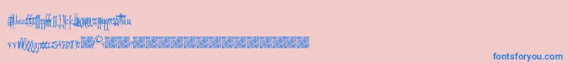 GothicFriends-Schriftart – Blaue Schriften auf rosa Hintergrund