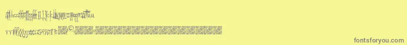 フォントGothicFriends – 黄色の背景に灰色の文字