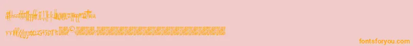 フォントGothicFriends – オレンジの文字がピンクの背景にあります。
