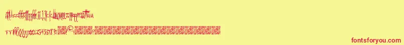 フォントGothicFriends – 赤い文字の黄色い背景