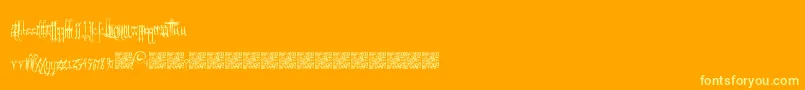 GothicFriends-fontti – keltaiset fontit oranssilla taustalla