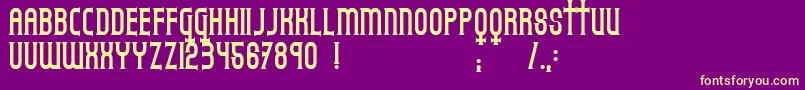 Czcionka gothicum – żółte czcionki na fioletowym tle