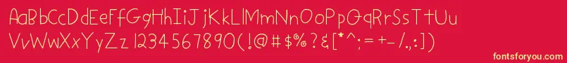 Dpstick-Schriftart – Gelbe Schriften auf rotem Hintergrund