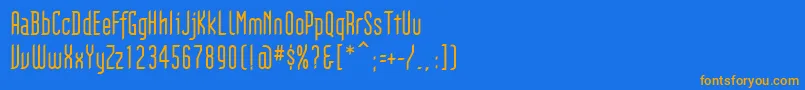 フォントGothikka – オレンジ色の文字が青い背景にあります。