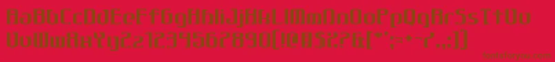 Gothiqua-Schriftart – Braune Schriften auf rotem Hintergrund