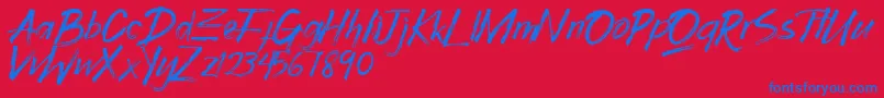 Fonte Gothix – fontes azuis em um fundo vermelho