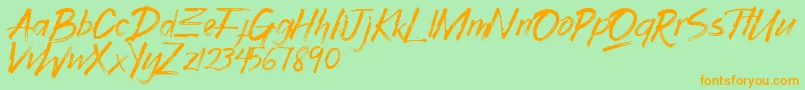 Gothix Font – Orange Fonts on Green Background