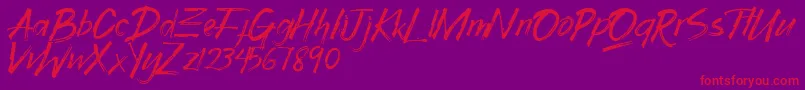 Czcionka Gothix – czerwone czcionki na fioletowym tle