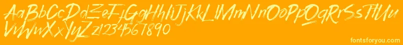 More about Gothix Font Gothix Font – Yellow Fonts on Orange Background