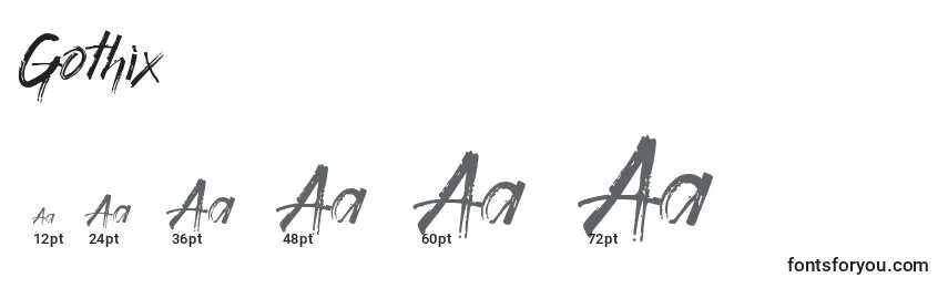 Gothix Font Sizes