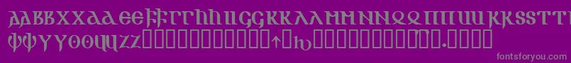 GOTIKAOE-Schriftart – Graue Schriften auf violettem Hintergrund