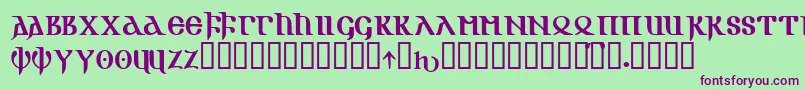 GOTIKAOE Font – Purple Fonts on Green Background