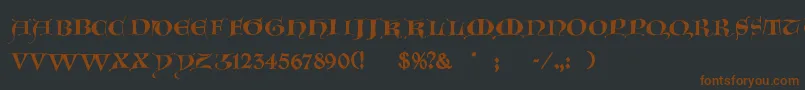 GotischeMajuskel Font – Brown Fonts on Black Background