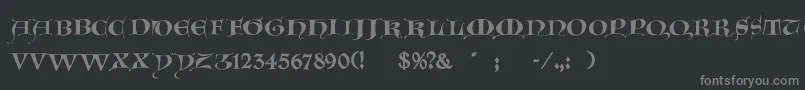 GotischeMajuskel Font – Gray Fonts on Black Background