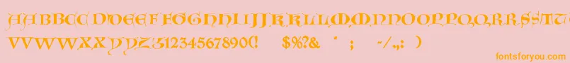 GotischeMajuskel Font – Orange Fonts on Pink Background