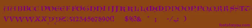 GotischeMajuskel Font – Purple Fonts on Brown Background
