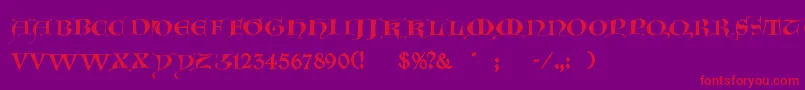 GotischeMajuskel Font – Red Fonts on Purple Background