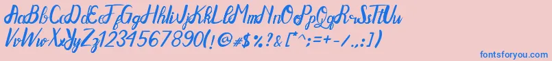 Gotmads Font – Blue Fonts on Pink Background