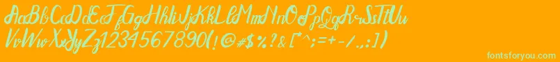 Gotmads Font – Green Fonts on Orange Background