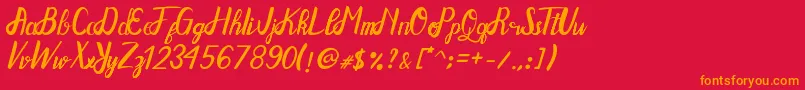 Gotmads Font – Orange Fonts on Red Background