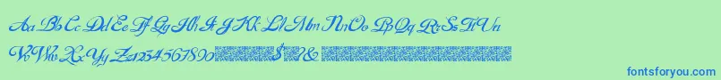 GouldenTreatise Font – Blue Fonts on Green Background