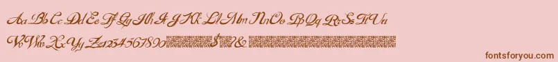 GouldenTreatise-Schriftart – Braune Schriften auf rosa Hintergrund