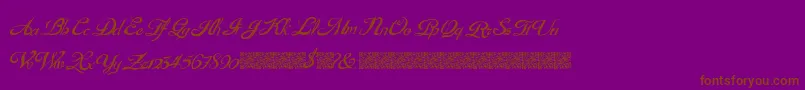 GouldenTreatise-Schriftart – Braune Schriften auf violettem Hintergrund