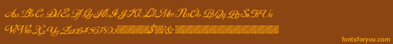 GouldenTreatise-Schriftart – Orangefarbene Schriften auf braunem Hintergrund