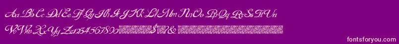 GouldenTreatise-Schriftart – Rosa Schriften auf violettem Hintergrund