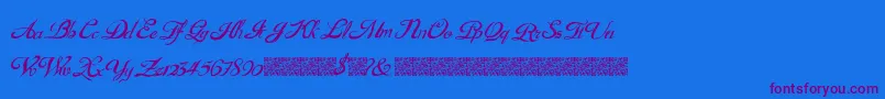 GouldenTreatise-Schriftart – Violette Schriften auf blauem Hintergrund