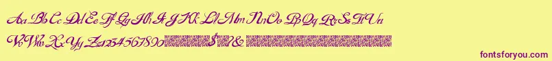 GouldenTreatise Font – Purple Fonts on Yellow Background