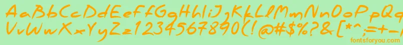 PfscandalproBlack Font – Orange Fonts on Green Background