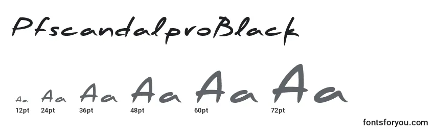 Размеры шрифта PfscandalproBlack