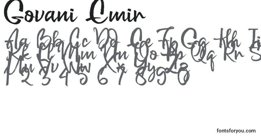 Govani Emir-fontti – aakkoset, numerot, erikoismerkit