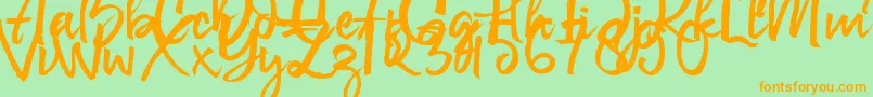 Govani Emir Font – Orange Fonts on Green Background