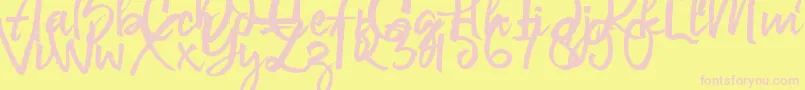 Govani Emir-Schriftart – Rosa Schriften auf gelbem Hintergrund