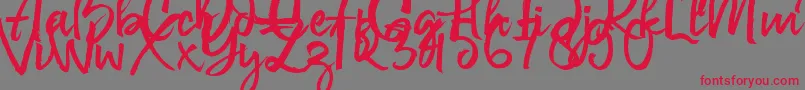 フォントGovani Emir – 赤い文字の灰色の背景