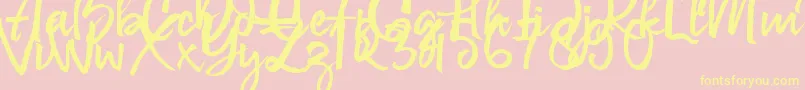 Govani Emir Font – Yellow Fonts on Pink Background