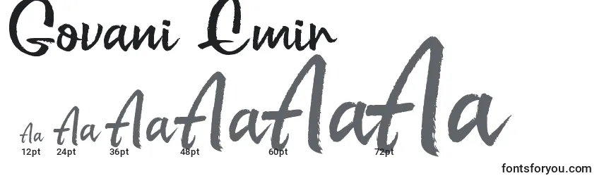 Govani Emir Font Sizes