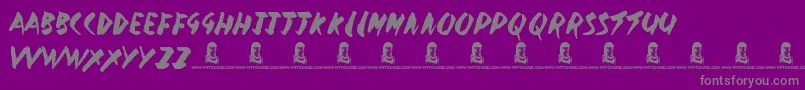 Government Torment-fontti – harmaat kirjasimet violetilla taustalla