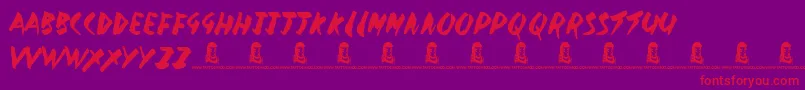 Government Torment Font – Red Fonts on Purple Background