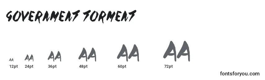 Government Torment Font Sizes