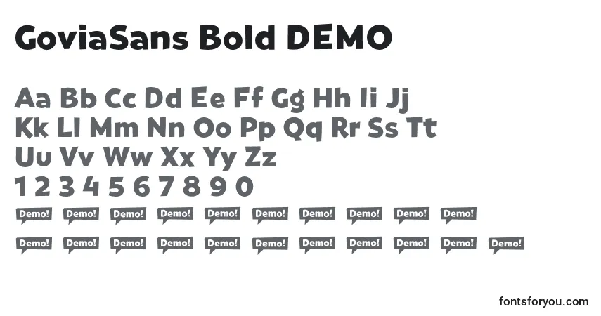 Шрифт GoviaSans Bold DEMO – алфавит, цифры, специальные символы